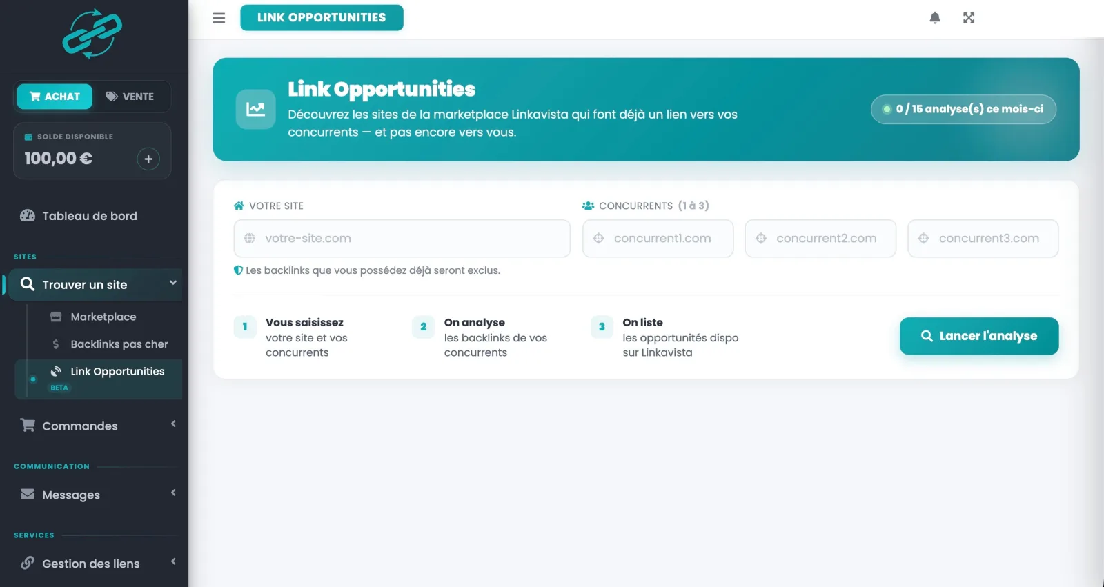 Utilisez Link Opportunities pour affiner votre strat&eacute;gie