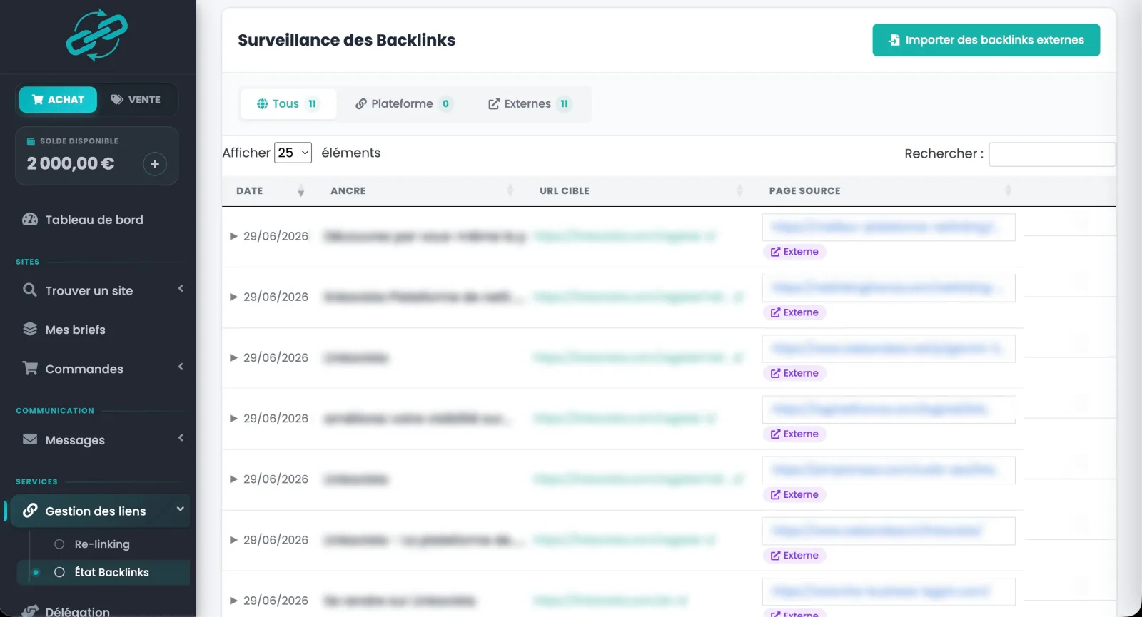 Suivi de backlinks