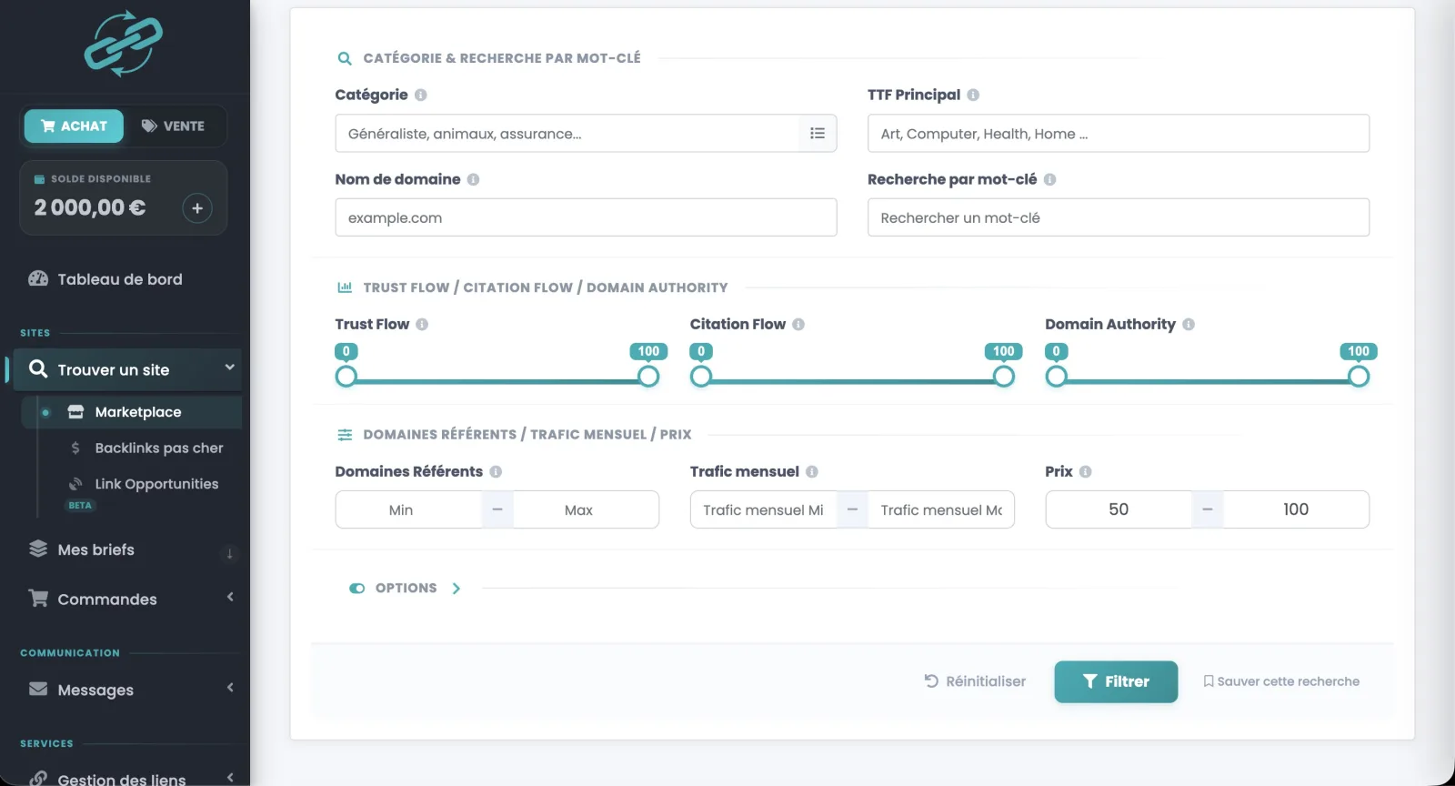 Plateforme netlinking
