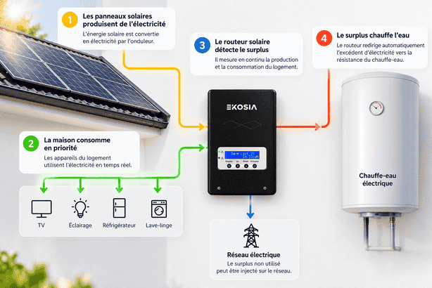 Routeur solaire et chauffe-eau électrique : comment utiliser le surplus de vos panneaux photovoltaïques ?