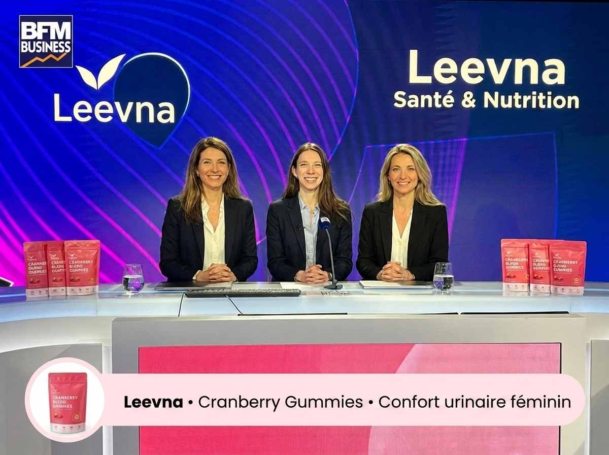 Les fondatrices de Leevna sur le plateau de BFM Business pour présenter la marque française de gummies cranberry.