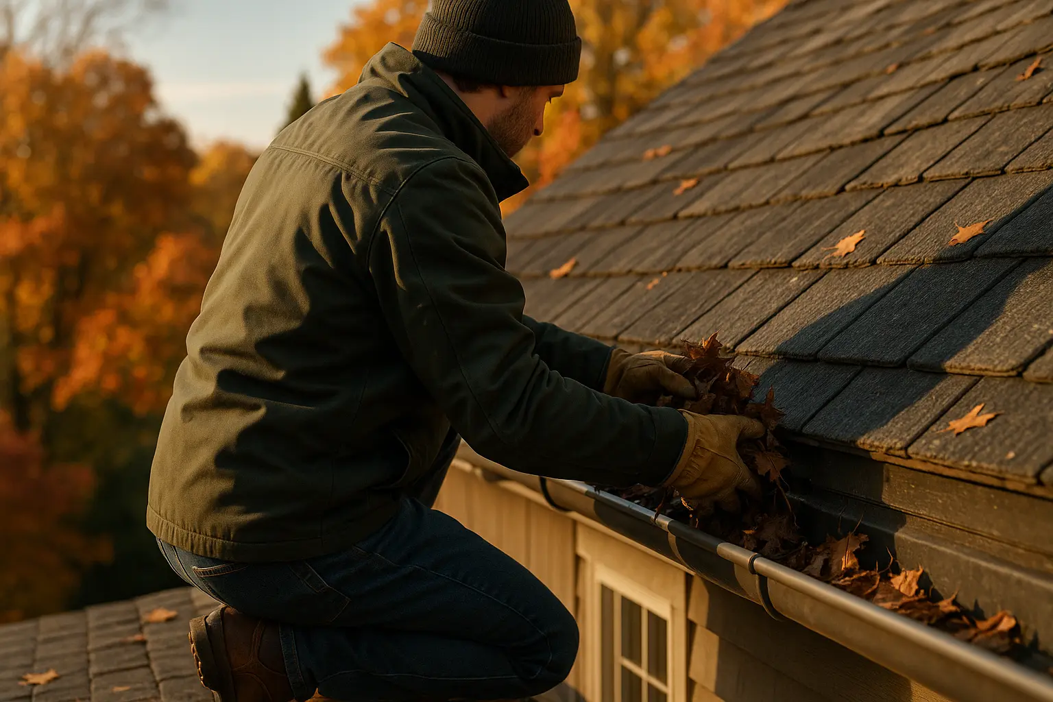 entretien de la toiture - nettoyage gouttière