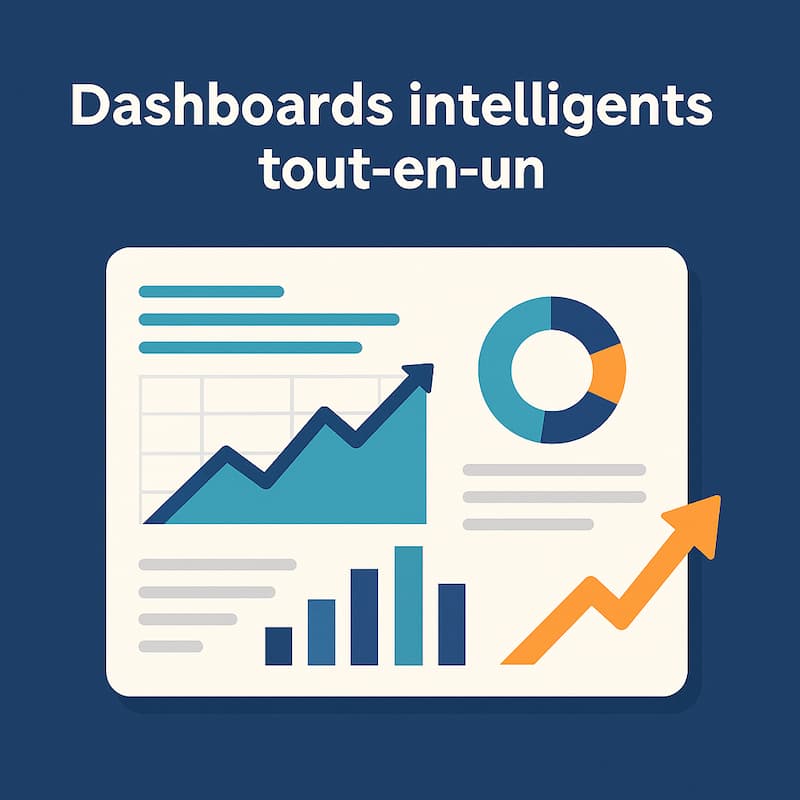 Illustration d&rsquo;un tableau de bord intelligent avec graphiques, courbes et indicateurs de performance en 2026.