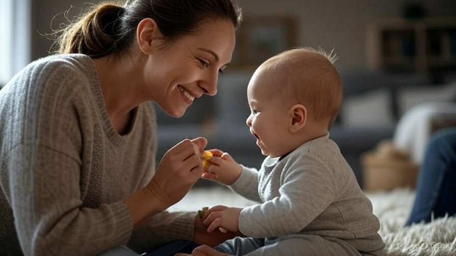 une maman qui joue avec son bébé