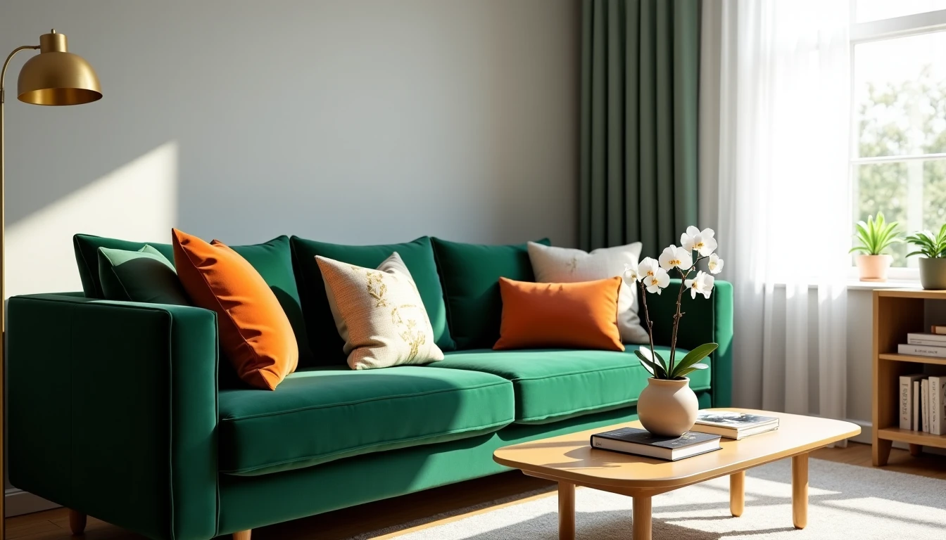 Couleurs dans un salon : quelles teintes vont avec le vert ?